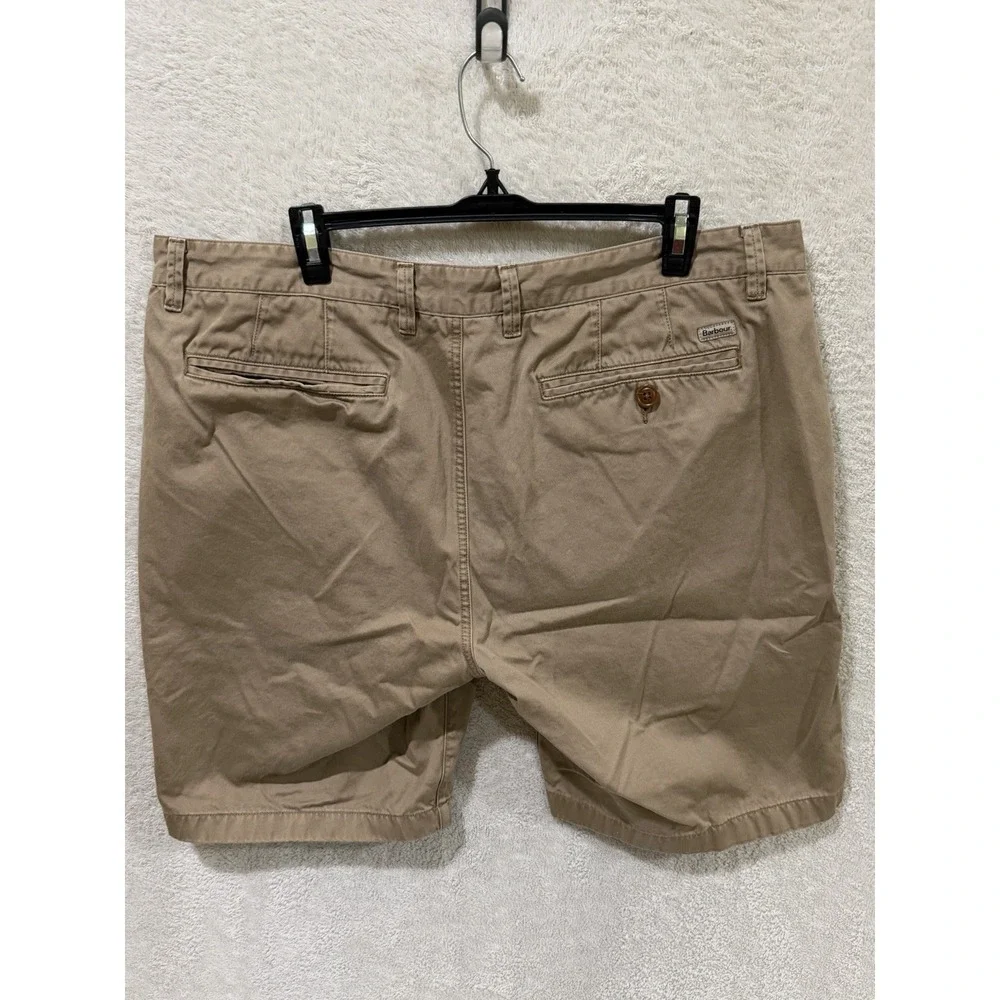 Barbour Shorts Mens 40 Khaki Flat Front Cotton 9.5